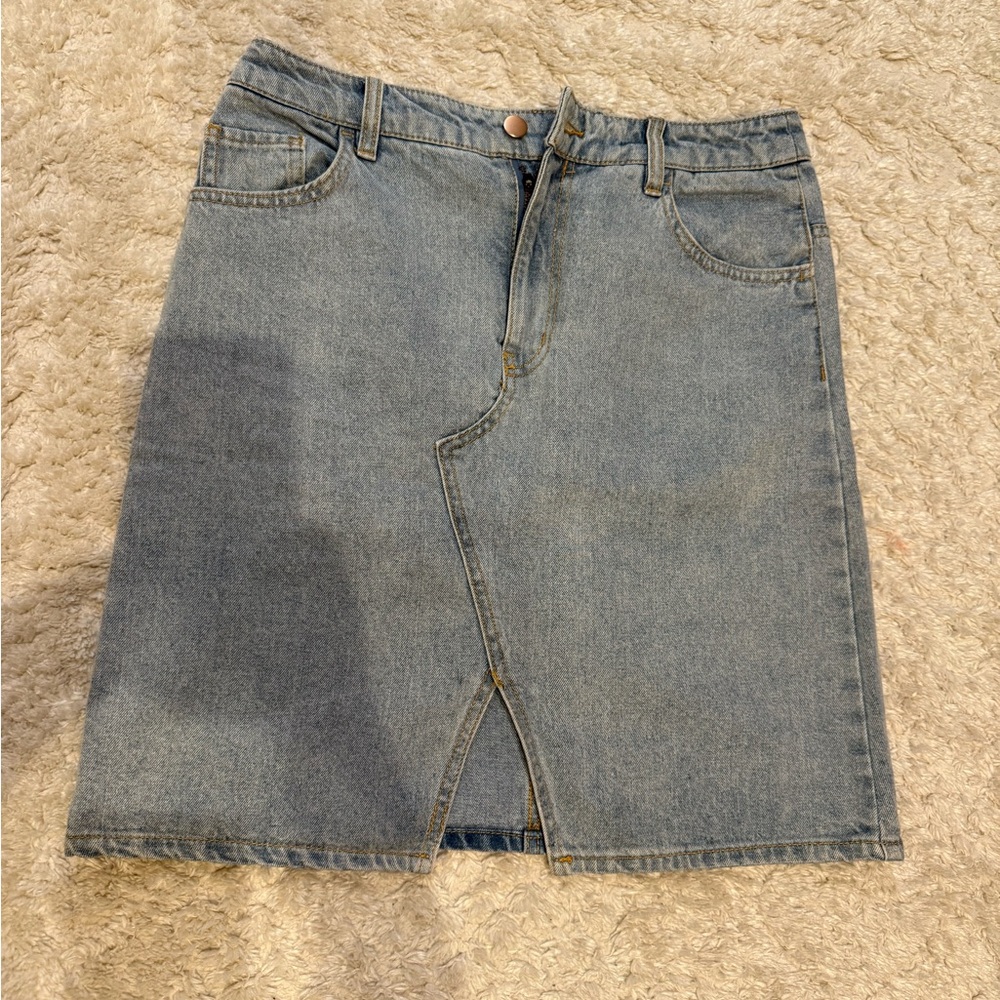 H&M Light Blue Denim A-Line Skirt